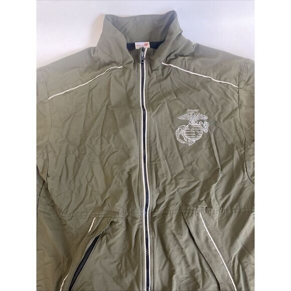 Mens New Balance Marines Green Jacket Full Zip Medium Nylon Reflective USA Made - Picture 3 of 13